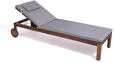 PARAMAISON Cuscino Imbottito Lettino Prendisole Cook, Sfoderabile, Antigraffio, con Laccetti, Interni od Esterni, Imbottitura 5 cm, Universale Copri Lettino Giardino 60x190 cm
