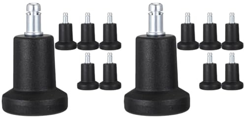 NUOBESTY 12 Pcs Plug-in Wheels Casters Multifunction Chair Casters Adjustable Fixed Feet Leveler for Office and Home Chairs 3.93X1.96X3.07 Inch