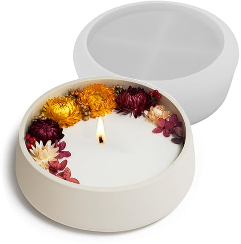 Wehous Moldes de silicona grandes para cuencos, molde de hormigón de resina redonda de 7.2 pulgadas para cuencos, moldes de silicona para resina epoxi, moldes de velas de Navidad y San Valentín