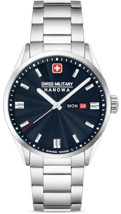 Swiss Military Hanowa Roadrunner Maxed Herrenuhr mit Edelstahlband und Saphirglas DayDate