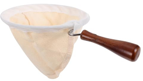 MAGICLULU Reusable Cotton Coffee Filter Bag 7.5X4.3 Inch Strainer for Ground Coffee with Handle Muslin Cheesecloth for Brewing Tea Nut Milk and Jelly Straining