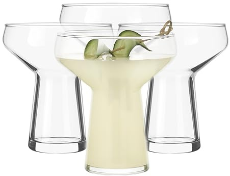 Libbey Stemless Margarita Glasses Set of 4, Classic, Lightweight Mixed Cocktail Glasses Set, Large Margarita Glasses Set for Cinco de Mayo, Parties