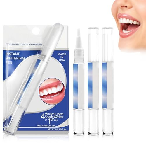 3 Stück Zahnaufhellung Stift, Zahnreinigungs und Aufhellungsstift, Teeth Whitening Gel, Zähne Aufhellen Effektiv Flecken Entfernen, GumErleichterung ParodontalBehandlung Gel