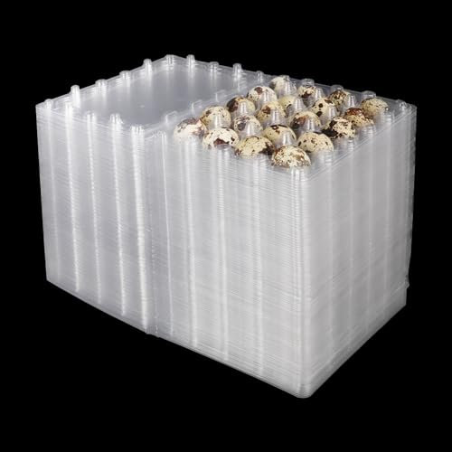 KUKLIPJIM Confezione da 150 scatole per uova di quaglia, in plastica trasparente, possono contenere fino a 20 uova di quaglia in modo sicuro, i tuoi piccoli contenitori per uova di quaglia per riporre