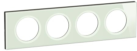 LEGRAND – Placa Céliane – Placa de acabado para enchufes e interruptores Céliane – 4 postes – Vidrio opal blanco