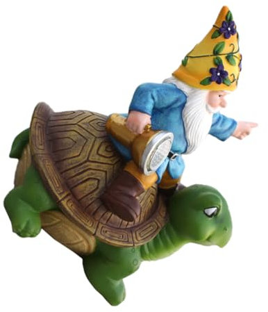 CIYODO Solar Gnome Statue Garden Decor Outdoor Resin Craft Ornament Solar Lights