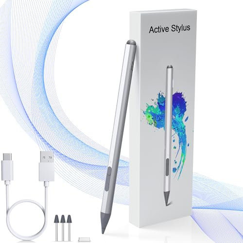 Penna stilo USI 2.0, 4096 livelli di pressione per Amazon Fire, Lenovo Chromebook Duet, ASUS HP Google Pixel Tablet Stylus Tail Touchscreen per Chromebook USI2.0, punte di ricambio incluse