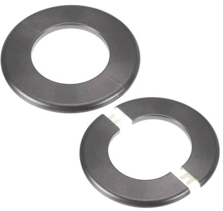 PATIKIL Flangia Divisa a Parete, 78mm Copriforo con Piastra Autoadesiva Rotonda in ABS Copri Tubi Termosifoni Copertura per Decorazione Rubinetto Tubo Acqua Bagno Cucina, 2 Pezzi, Grigio