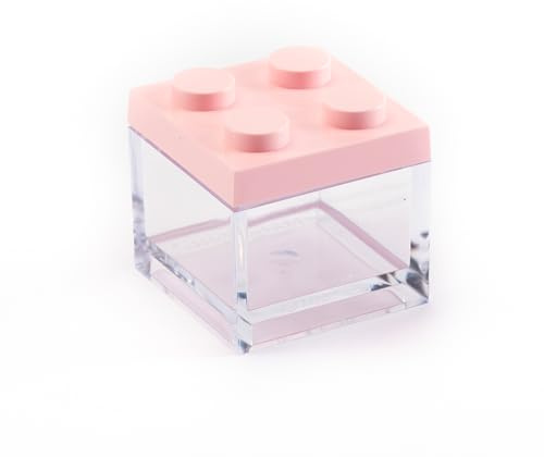 Manzoni Home - Contenitori Mattoncino - Set da 24 Pezzi colore Rosa - Ideali come Bomboniere per Battesimo e Decorazioni Creative - Made in Italy