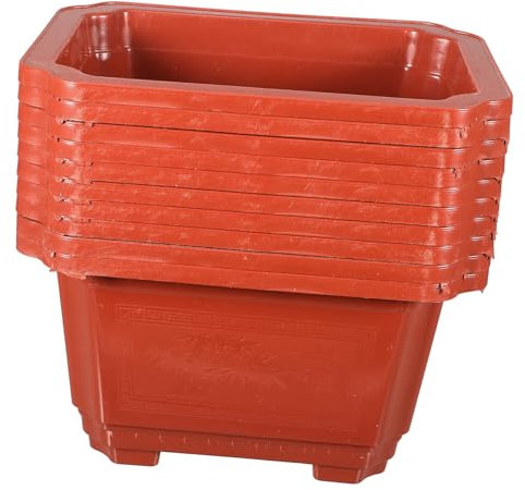 YARNOW 10stücke Teiliges Rechteckiges Bonsai Pflanzgefäß Aus Dickem Kunststoff Mit Entwässerungslöchern Stabiler Indoor Outdoor Blumentopf Für Zimmerpflanzen Kräuter Sukkulenten Und Gemüs
