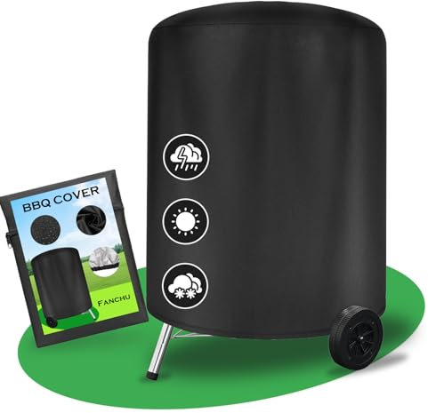 Fanchu Grillabdeckungen, Wetterfest Grillabdeckung 420D Oxford-Stoff, Grill Abdeckhaube Wasserdicht, reißfest, Schutz vor Verblassen, Rost und Schimmel (58x58x77cm)