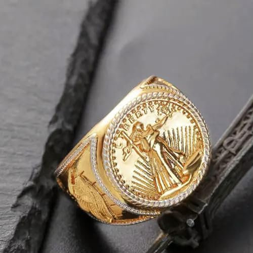 Herren-Gold-Münzring mit Doppeladler von Honor Saint Gordon für Männer-Gold-10