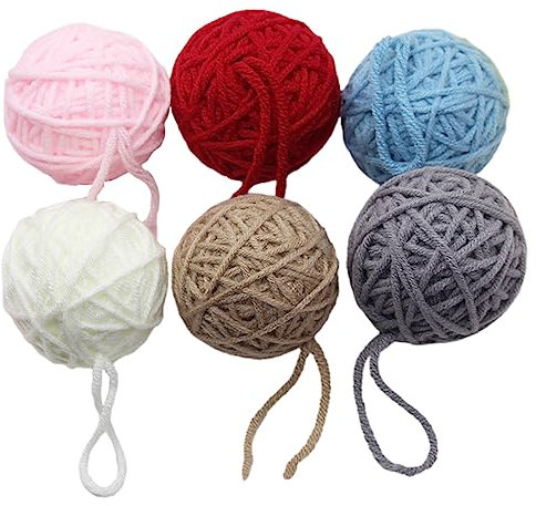SHINEOFI Bunte Wollbälle Mit Aufhängeschnur DIY Zubehör Grobe Garnkugeln Weihnachtsbaum Anhänger Für Basteln Und Individuelle Christbaumdekoration