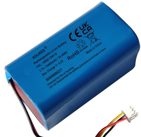 AOLIKES 18650 1s4p Battery 10400mAh 3.7V Rechargeable Lithium Ion Battery with PH1.5/3P Plug / 5C Cell / Square / Supports Fast Charging