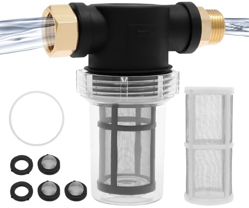 Gartenschlauch Filter 3/4 Zoll Vorfilter für Gartenpumpe und Hauswasserwerke Messing Multifunktionaler Pipeline Filter Wasserfilter Hochdruckreiniger für Gartenbewässerung Teiche