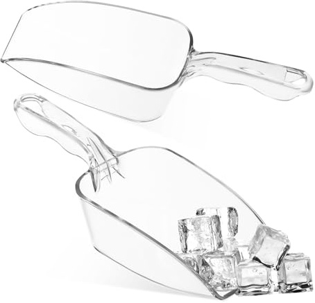 WEKADRIN 2pièces Pelle à Glace Plastique Cuillère à Popcorn Cuillère à Nourriture Pour Animaux Lot De Petites à Glace Avec Fond Rond Et Ouverture Plate Facile à Nettoyer