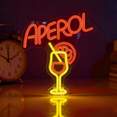 LOMUG Neon Schild Personalisiert, USB-LED-Leuchten mit Dimmbarer Beleuchtung, Leuchtreklame Wanddekoration, Leuchtschilder an der Wand für Bar Party Kaffee Leseecke Buchclub Home Decoration(Getränke)