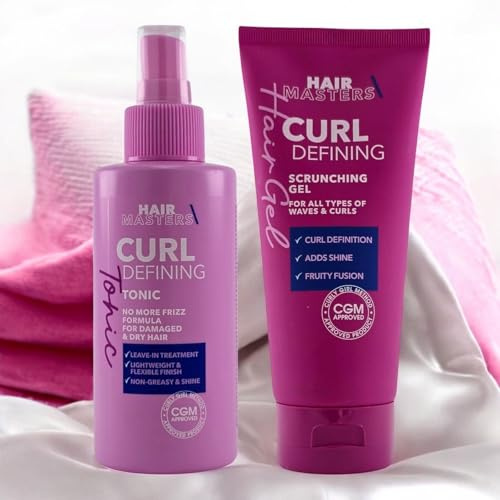 Hair Masters Curl Defining Set (2-teilig) für Locken & Wellen | Curly Girl Method (CGM) Approved | Scrunching Gel (200ml) & Leave-in Tonic (150ml) für Definition, Glanz & Anti-Frizz | Vegane