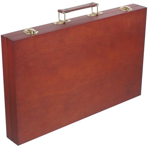 GARVALON Holz Malkasten Koffer aus Hochwertigem Walnussholz Langlebige Aufbewahrungsbox für Aquarell Ölfarben Multifunktional als Stifte Werkzeugbox Leicht und Robust für Künstlerbedarf