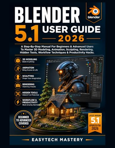 Blender 5.1 User Guide 2026: A Step-By-Step Manual For Beginners & Advanced Users To Master 3D Modeling, Animation, Sculpting, Rendering, Hidden Tools, Workflow Techniques & Productivity Hacks.