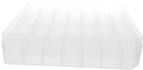 ULTECHNOVO Organizer di Fiale in Plastica con Coperchio, 49 Scomparti da 3 Ml, Custodia Modulare per Provette e Oli Essenziali, Sigillatura Sicura per Laboratorio e Biochemica