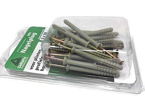 20x PROFI Nageldübel Nylon Schlagdübel Einschlagdübel vormontiert Senkkopf Dübel (5x50)