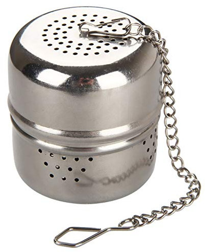 FACKELMANN Bola Porta Infusiones con cadena para Té e Infusionador de Te , Infusores de te acero inoxidable, plateada, 3,7x3,7x4cm, 1ud.