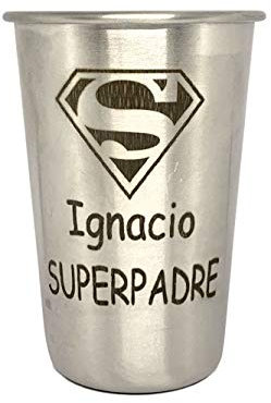 regalo grabado - Vaso Metálico Personalizado | Grabado Horizontal | Ideal para Nombres y Frases | 500 cc | Para Eventos y Reuniones, Metal