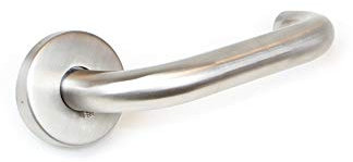 Emuca - Poignée de porte intérieur, ensemble de poignées de porte avec rosace D.53 mm, Modèle en U, Acier inoxydable, Nickel satiné.