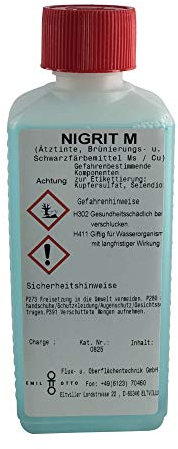 100 g Schwarzfärbe-Schnellbeize NIGRITM, zum Kaltbrünieren - Schwarzfärben und Schutz von Kupfer, Bronze und Messing
