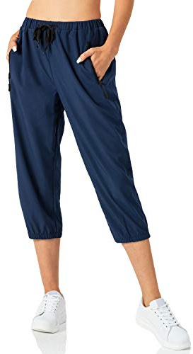 Butrends 3/4 Pantalón de Chándal para Mujer Pantalones de chándal Ligeros para Mujer Pantalones Capri de Secado rápido Pantalones de Senderismo Casuales con Bolsillos con Cremallera