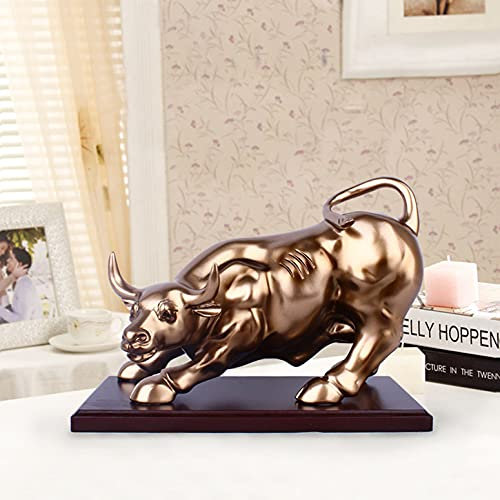 LGYKUMEG Bull Figur Feng Shui Statue, Wall Street Bull Statue, Home Decoration Bull Statue, Stier vertritt viel Glück der Karriere und des Reichtums,26 * 17 * 20cm