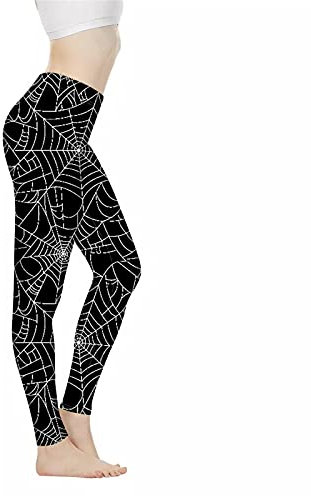Belidome Stilvolle Damen-Leggings, hohe Taille, Hose für Workout, Yoga, Joggen, Sport, weicher Stretch, XS-3XL, Spinnennetz, M