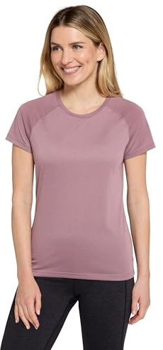 Mountain Warehouse Quick Dry Womens T-Shirt - Comfortable & Lightweight Ladies IsoCool Tee Shirt - Spring Summer, Walking, Holiday & Outdoors Dusky Purple Women's Size 12