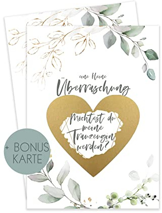 HIMMEL.HERZ.PAPIER Trauzeugin fragen - Trauzeugin Geschenk - Willst du meine Trauzeugin sein - Rubbelkarte Trauzeugin - Möchtest du meine Trauzeugin werden - GrünGold