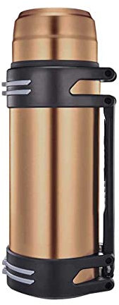 Vacuum Travel Bottle Thermos Giant Flask 5L, Thermo Bottle, Stainless Steel Oversized Capacity Vacuum Insulated Thermal Reusable Water Bottle, for Home Outdoor (Black) (Gold,4000ml)