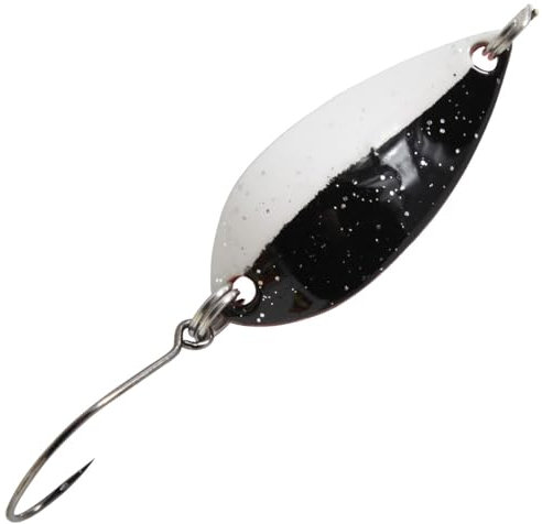 FTM Spoon Salza 3,2g 3,2cm - Forellenblinker, Farbe:schwarz-weiß m. Glitter/orange