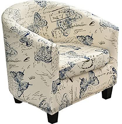 CZADMXP Sesselhusse Sesselbezug 2 Stücke, Stretch Sesselschoner Sesselüberwurf Stuhl Sofahusse Husse Für Clubsessel Loungesessel Cocktailsessel Schonbezüge (Schmetterling)