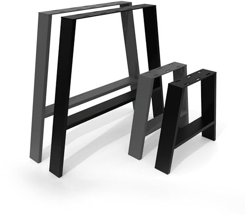 NOGGI: 2 Tischkufen Metall (55/82x72cm-anthrazit-Esstisch) I Tischbeine A-Form I Möbelfüße für Dein DIY Schreib-, Couch-, Wohnzimmer- oder Bartisch Projekt I Moderne Scandic Legs aus Vierkantprofilen