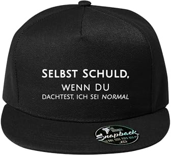 DELUNO Selbst Schuld wenn du dachtest ich sei normal Unisex Baseball Cap Geschenkidee zum Geburtstag Basecap Herren Snapback Cappy NEU
