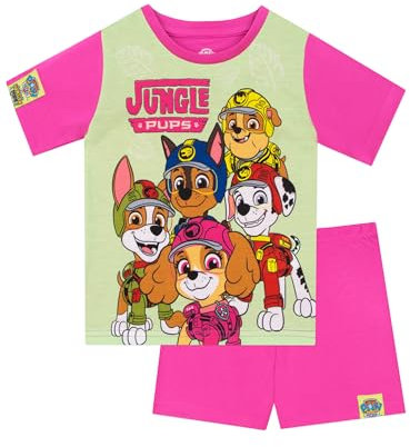 PAW PATROL Schlafanzug | Kinder Schlafanzug Mädchen | Pyjama Kurz | Rosa 92