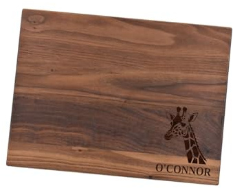 Giraffe Cutting Board Walnut | Giraffe Charcuterie Board | Custom Serving Tray | Personalized Zoo Animal Gift | Giraffe Paddle Board | Wedding Anniversary Gift | House Closing Gift