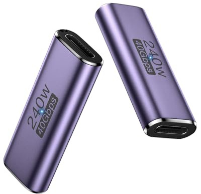MoKo USB C Buchse auf Buchse Kupplung Adapter, 40 Gbps/240W Schnellladung/8K@60Hz, USB 4 Thunderbolt Connector Kompatibel Mit MacBook, iPad, Thunderbolt 4/3, 2 Pack
