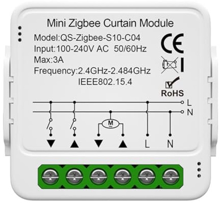 RIYAN Tuya Smart Zigbee Module de Commutateur de Rideau pour Volet Roulant Moteur Électrique Smart Life APP Télécommande Facile à Utiliser