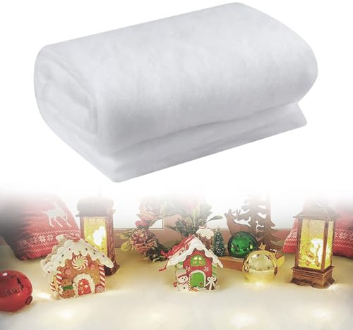 LPAMABA Navidad Manta de Nieve Navideña Manta de Nieve Artificial Manta de Nieve para Decoración de Fondo de Aldea Navideña (1pcs*80 * 240cm)