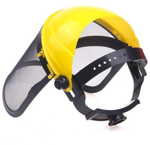 Keuyeo Casco De Seguridad para Recortadora De Césped De Jardín De Acero Inoxidable con Máscara Protectora De Malla De Completa para Desbrozadora Protección Forestal