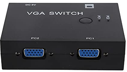 Mtlavishness Conversor de host multiordenador, conmutador de vídeo, conmutador VGA 14.0 x 11.0 x 3.0, 2 entradas, salidas, convertidor de host multiordenador, 2 hosts en pantalla, 2 entradas y