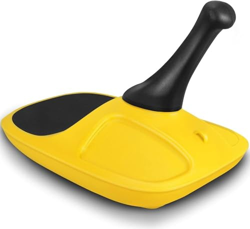 Fannou Bob Schneebob Trineo infantil Zipfelbob Robusto, de plástico, estable, para niños y adultos, deportes de nieve, deportes de invierno, con fácil control, hasta 100 kg, color amarillo