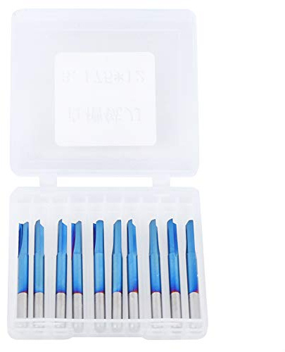 Baxnore 10 fresas de carburo cementado, herramienta de corte de doble flauta, fresa con mango de 3,175 mm, herramienta de fresado recto de 2 flautas para carpintería