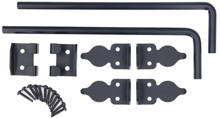 Tor-Bodenriegel, 2 Stück, Metall, robust, schwarz, pulverbeschichtet, für einzelne Doppeltor-Zauntür, 30,5 cm lange Fallstange
